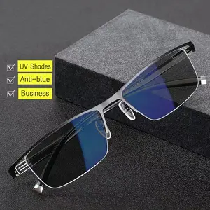 Multifunctional Photochromic Myopia Glasses Women Men's Half Frame Business Style Eyewear Male Vintage Retro Minus Eyeglasses