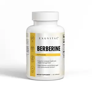 Exuvital Berberine Capsules - 60 Count, Granular Berberine Hydrochloride Extract, Supports Metabolic Health, Gluten-Free, Daily Wellness Supplement