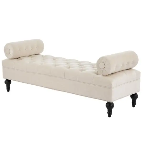 Bellemave  Modern Bedroom Bench,Bench for End of Bed,Velvet Upholstered Bench with 2 Detachable Pillows,Comfy Upholstered Footstool,Ottoman for Bedroom,Living Room, Entryway