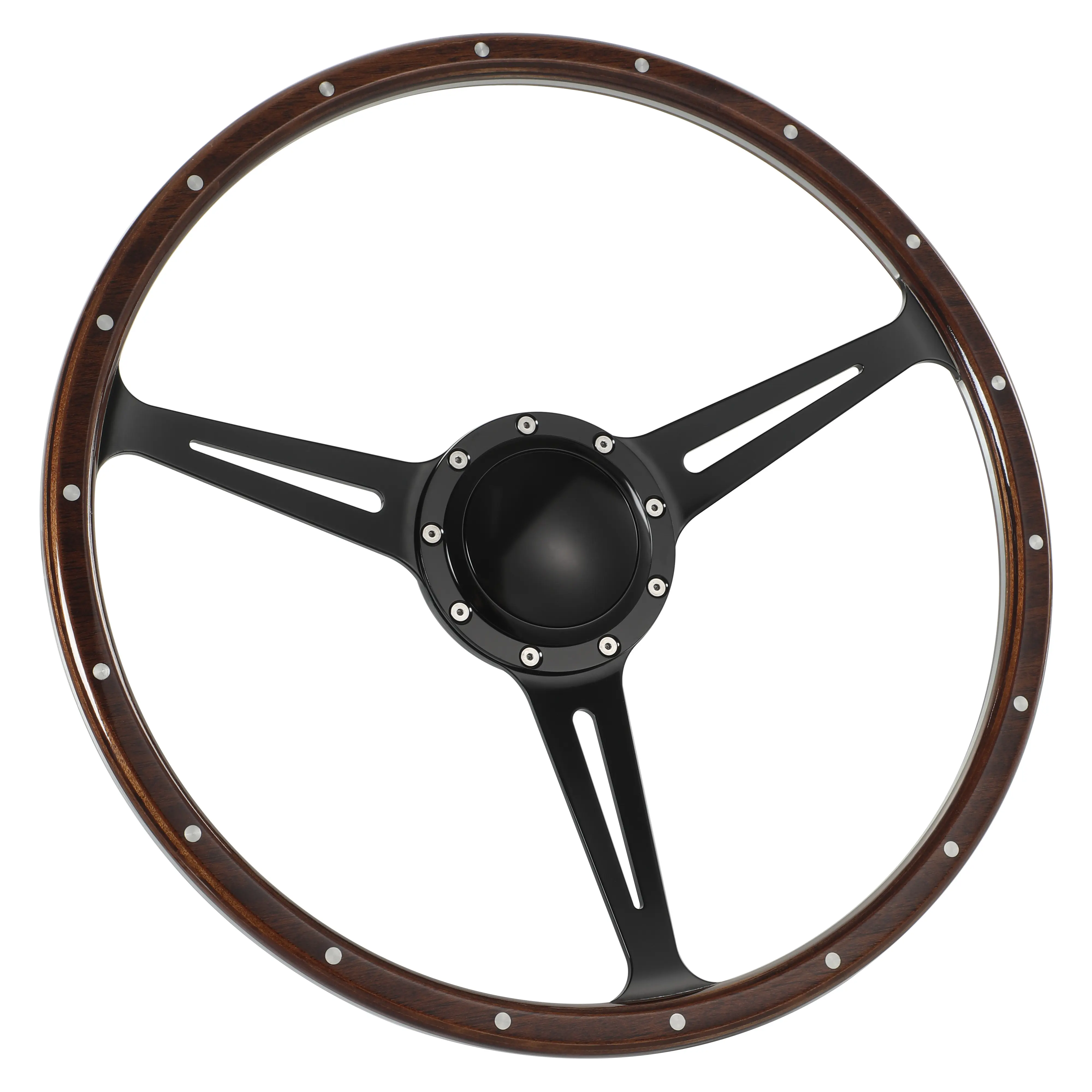Flashpower 17" Black Wood Steering Wheel Mini MG GT MGB Midget W/Horn, Classic Cars, Horn Button