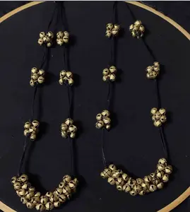 Mira Ghungroo Oxidized  Long Necklace