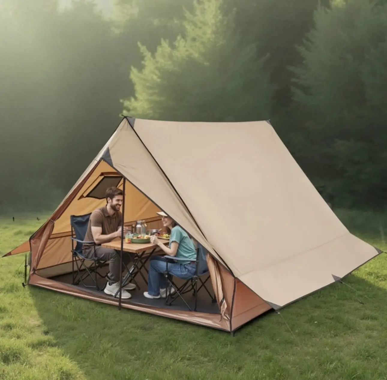 Uimoso 2-Person Camping Hot Tent Cabin with Stove Jack & Ground Mat Lightweight
