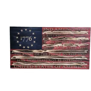 Handmade 2nd Amendment Flag Concealment Case with 1776 Text & American Flag Design for Secure Storage RFID Lock Compact Size 11x21x4 Inches