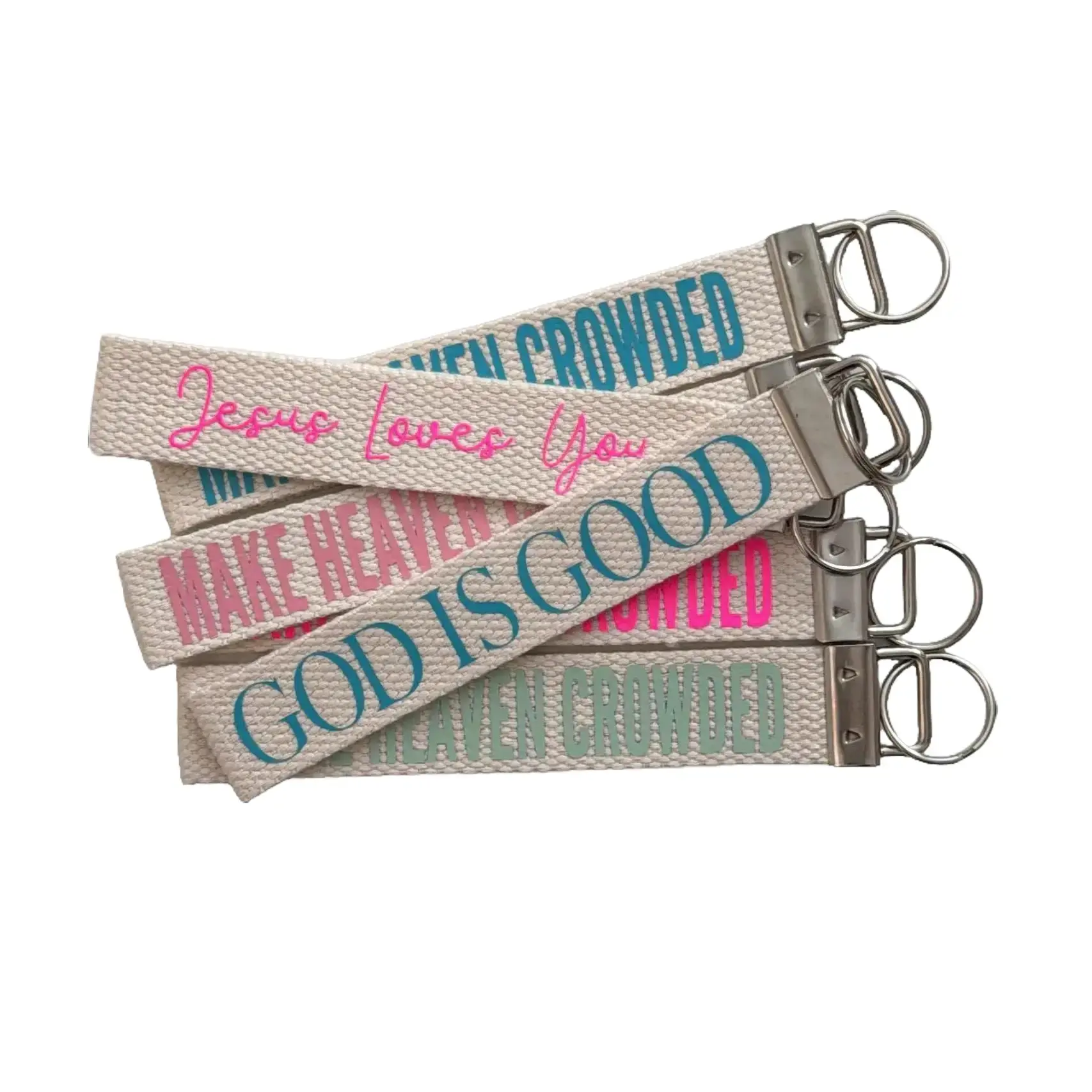 Christian Trendy Keychain Wristlet, ivory band wristlet, bible verse keychain, make heaven crowded, keychain wristlet, trending wristlet  keychains Vinyl Keyring