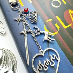 Aelin Inspired Kindle Charm | Throne of Glass Bookish Accessory | Crown, Sword & Fire Queen Charm