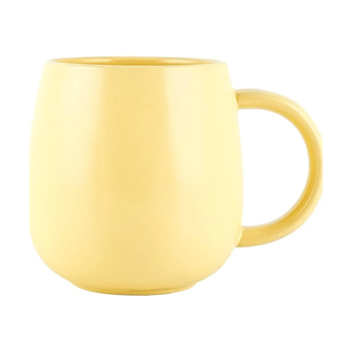 GLAZE STORY Minimalist Ceramic Mug - 480ml Yellow Ins Style Coffee Cup for Latte, Tea, Gift