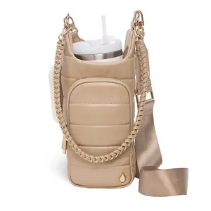 Vegan Leather HydroBag HANDLE  – Hands-Free Tumbler & Water Bottle Crossbody (Strap Bundle)