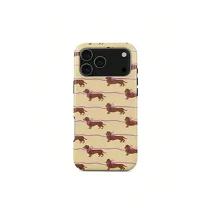 Cute Dachshund Dog Design With Pink Bows |   Playful Pet Aesthetic, Durable Dual-Layer Protection |   17/ 17 Air/ 17 Pro/ 17 Pro Max/16 Pro Max/15 Pro Max/14 Pro Max/13 Pro Max/12 Pro Max available