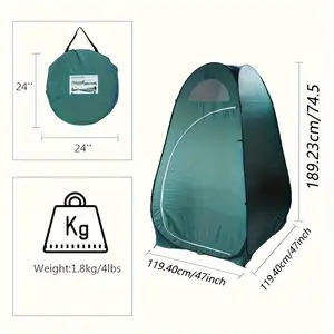 [Lightweight Design] Military Green Pop-Up Changing Tent - Waterproof Oxford Cloth, UV Protection, Portable with Ground Nails & Windproof Rope, Ideal for Camping, Outdoor Showers, and Privacy Spaces