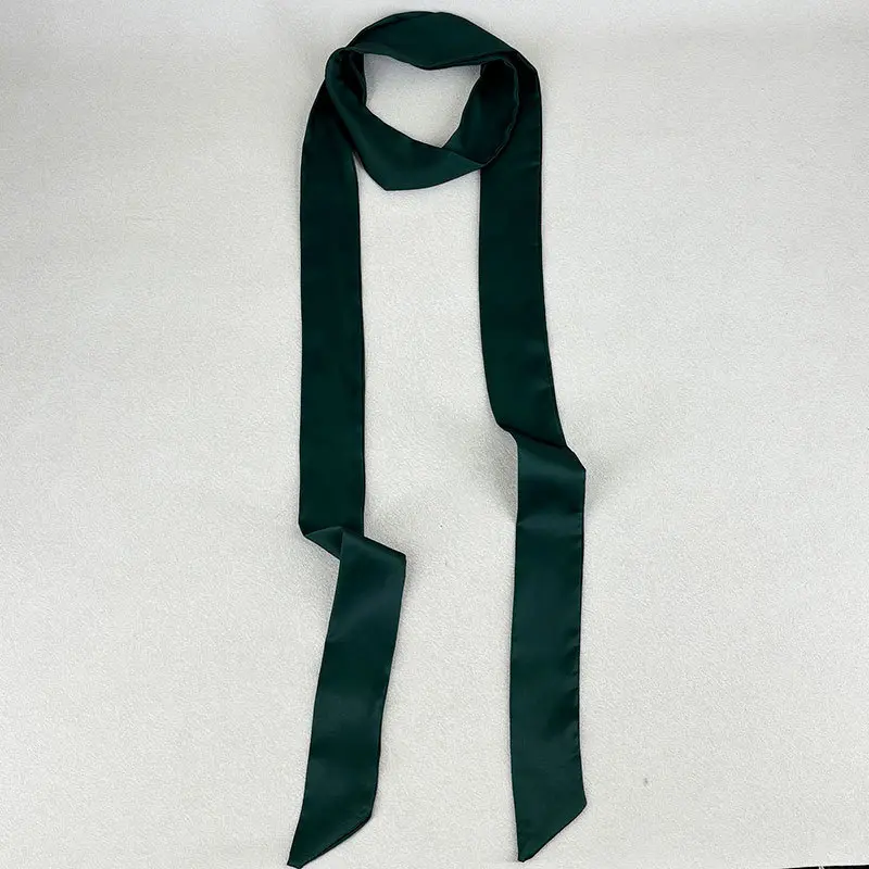 solid narrow long scarf, women thin neck scarf, multi-use hair band, bag tie ribbon, summer lightweight cravat, versatile neckerchief, all-match fashion scarf
