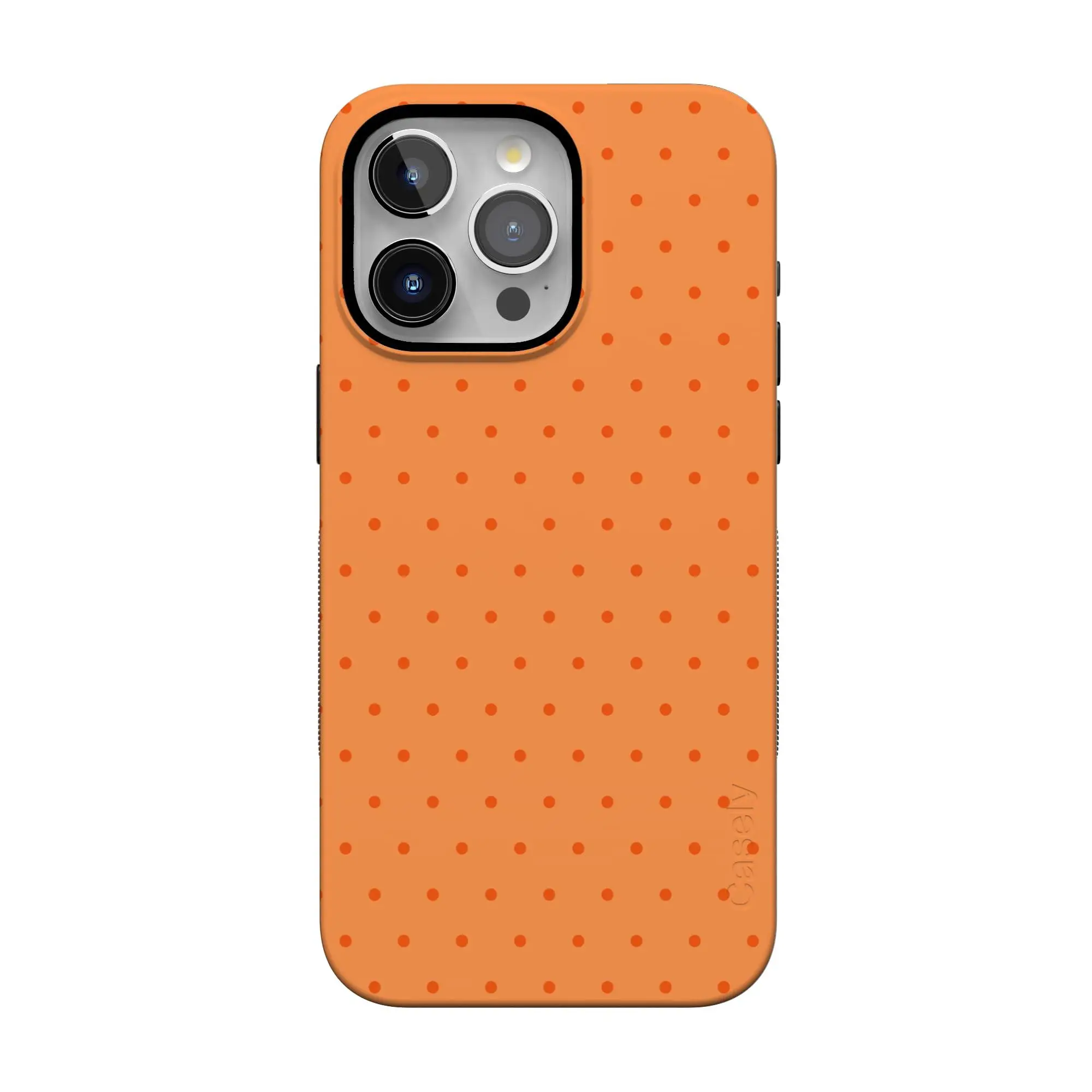 Casely iPhone 15 Pro Max Case | On the Dot | Orange Polka Dot | Bold Protective Design | Compatible with MagSafe