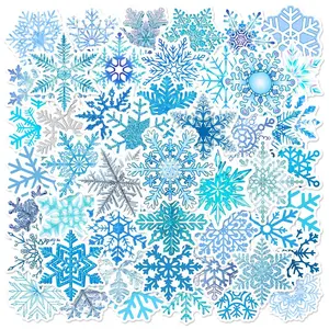 Snowflake Pattern Sticker, Decorative Sticker for Scrapbook, Journal, Laptop, Water Bottle, Car, Phone Case, Positive Message Gift