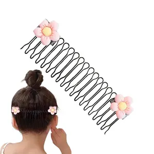 Stretchable Invisible Hair Clips, U Shape Finishing Fixer Comb Pin, Hair Finishing Fixer Comb Holder Stretchable HairPin, Invisible Holder Styling Tools Accessories For Women And Girls