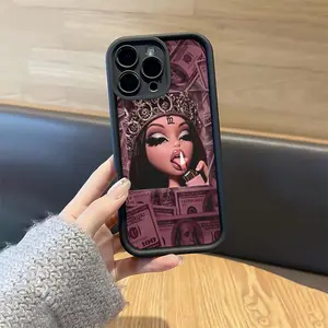 Money Girl Pattern Phone Case, Anti-drop Cellphone Protective Case, Total Protective Shockproof Mobile Phone Cover for iPhone, Casing