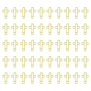 50 Pieces Small Bookmarks – Creative Paper Clips in Cross Shape
