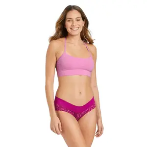 Women's Cotton Hipster Underwear with Lace Waistband - Auden Size XL Breathable Comfort