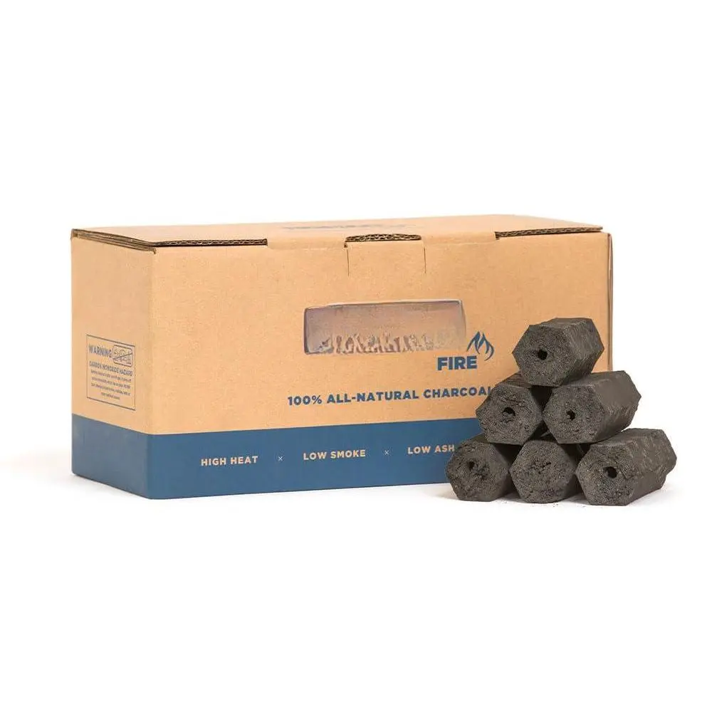 Nomad Fire All-natural Hardwood Charcoal | 10 Lbs Thai-style Binchotan Long (4-6 Hrs)  High Heat Low Ash Smoke. Pro For Kettles Kamados Smokers