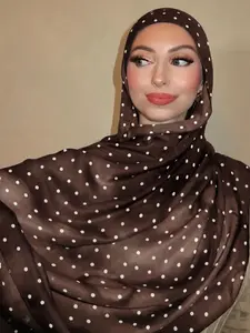 Women's Long Scarf with Dot Print, Casual Loose-Fit Outdoor Shawl, Breathable Summer Headscarf, Fashion Accessory, Birthday Gift