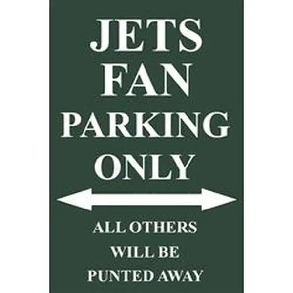8" x 12" Rectangle Aluminium P-2025 Jets Fan Exclusive Parking Sign, Home Decor Plaque for Fan Parking Designation
