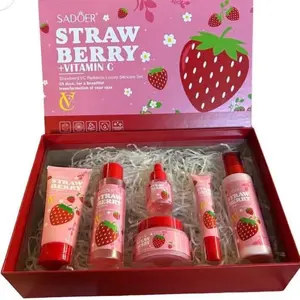 Strawberry Facial Care Gift Set, Feminine Moisturizing Beauty Kit for Women