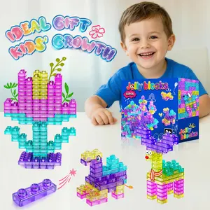 40 Pcs Soft Gel Fruit Jello Building Blocks, Montessori Squeezable Stacking Toy Set, Early Education Construction Toys, Creative Puzzle Blocks