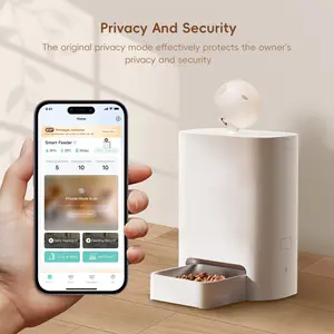 Automatic Cat Feeder with Camera 360°, 2k HD Video Night Vision, AI-Powered for Auto Pet Tracking, 5G/2.4G Wi-Fi & 2-Way Audio, Smart APP Control, Low Food Alert, 5.5L Timed Pet Feeder