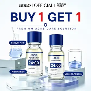 2pcs AOAO Salicylic Acid Acne Serum,Pimple & Body Acne Treatment,Visibly Shrinks Pimples in 24 Hours & Helps Fade Acne Marks in 7 Days,With 1.8% Encapsulated Salicylic Acid, 5% Niacinamide & 20% ZINCOXIDE
