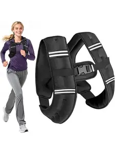 Adjustable Weighted Vest for Women Men, 6-12lb/12-20lb/20-32lb Comfort Fit - U-Shaped Ergonomic Weight Vest with 6 Removable Iron Sandbags, Large Front Mesh Pocket & Reflective Strips, Ideal for Running, Walking, Strength Training, HIIT, Cardio Workouts