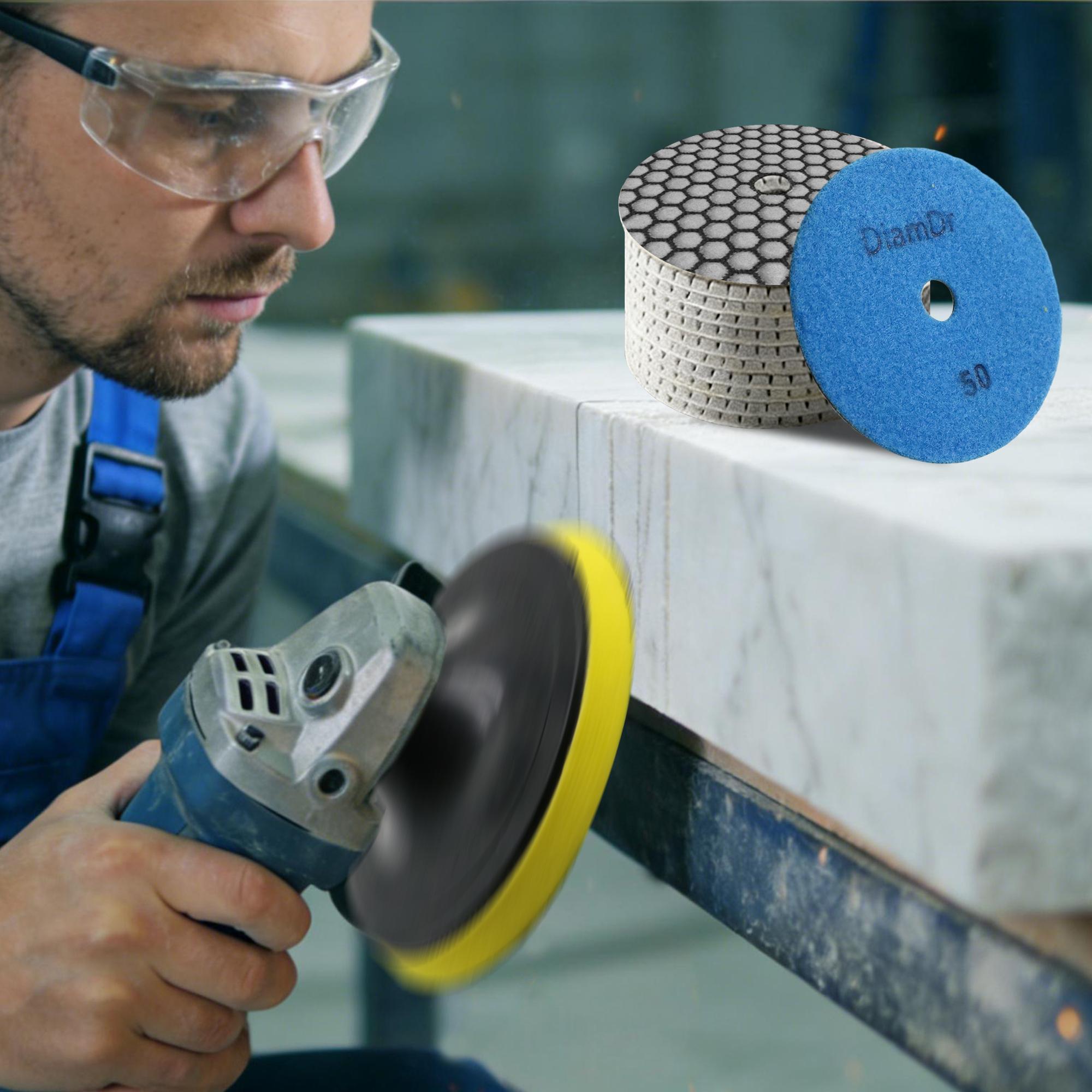 Diamond dry grinding pads for tile stone polishing edge grinding marble granite concrete floor resurfacing flexible hook and loop backing for angle grinder sharp durable Diamond dry grinding pads for tile stone polishing edge grinding marble granite concrete floor resurfacing flexible hook and loop backing for angle grinder sharp durable