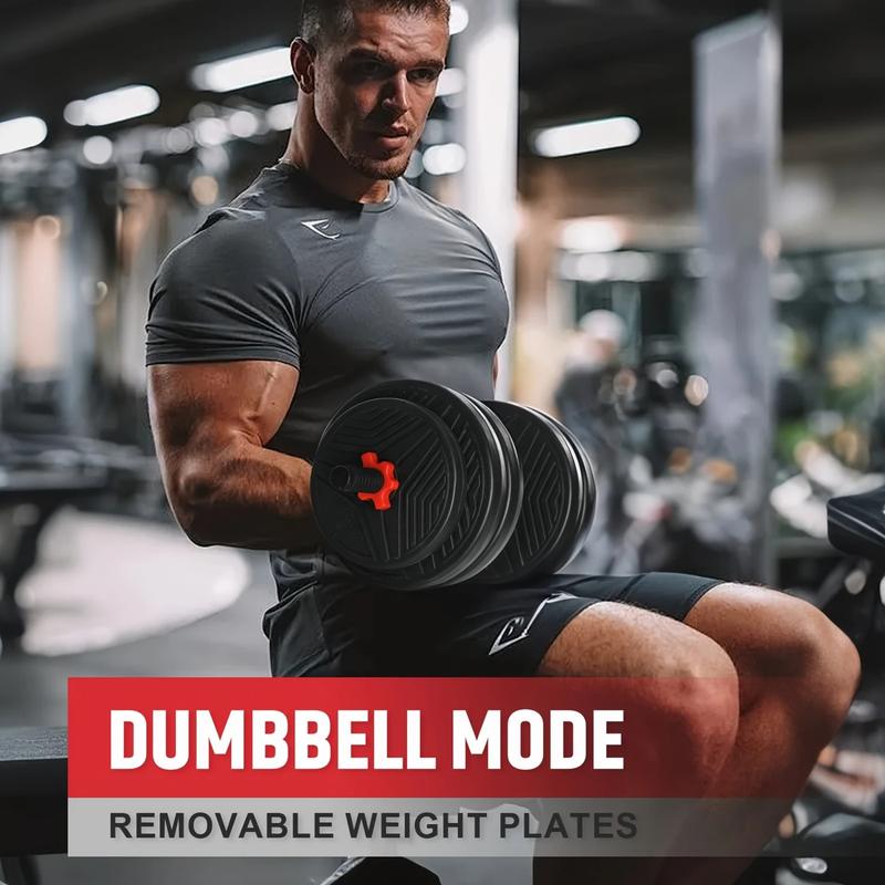 5 In 1 Adjustable Dumbbells, 20/30/40/90 Lbs Weight Optional Set - Dumbbell Set, Can Be Used As Barbell, Kettlebell, Push-up Rack, Weight Plates - Suitable For Home Gym Fitness Workout, Suitable For Men/women, Valentine's Day Gift