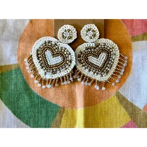 Beaded Earrings - Golden Hearts Handmade