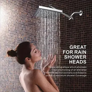 Adjustable Shower Head Extension Arm, Height & Angle Adjustable, 10 Inch Extendable Shower Sprayer, Rain Showerhead, Bathroom Accessories