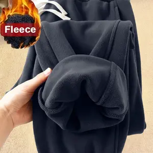 Men's Fleece Lined Jogger Pants, Drawstring Waist, Casual Long Sweatpants for Fall & Winter, Warm Daily Commute & Home Wear