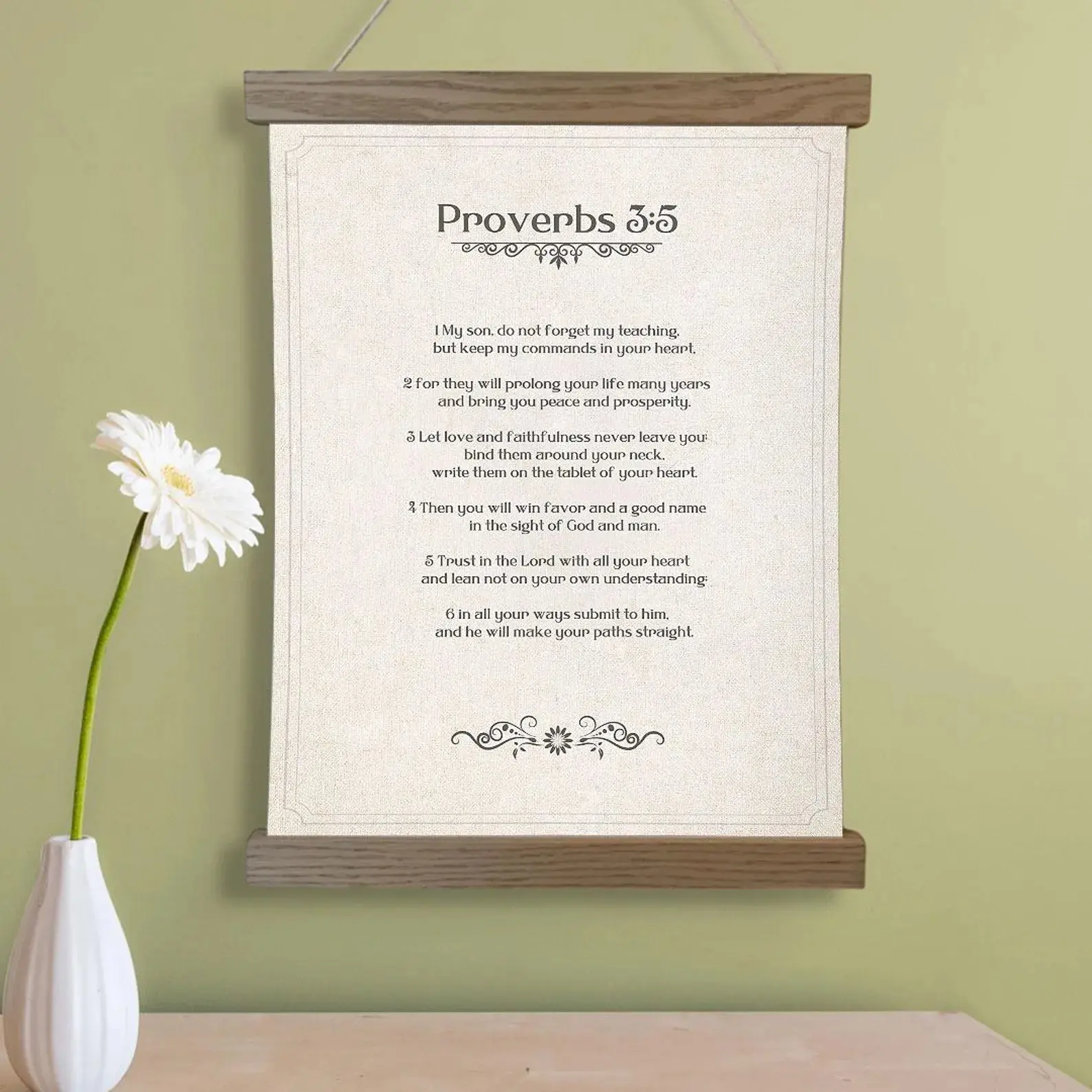 Personalized Bible Verse Sign - Print Any Scripture, Canvas Wall Hanging, Religious Gift, John 3:16, Artistic Home Decor Poster Hanger