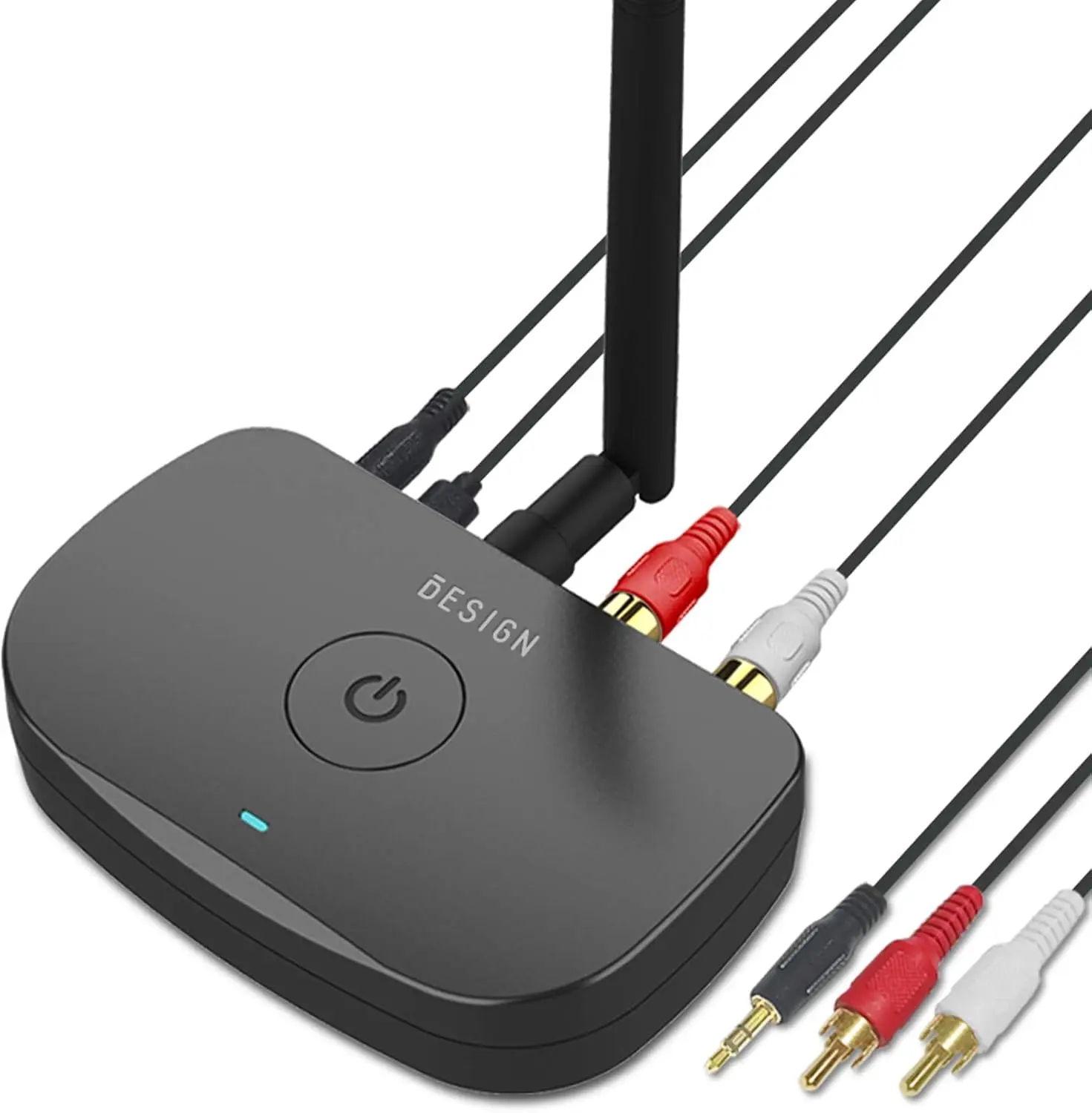 Besign BERCA Long Range Bluetooth Music Receiver, Wireless Audio Adapter for Wired Speakers or Home Music Streaming Stereo System, Black