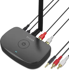 Besign BERCA Long Range Bluetooth Music Receiver, Wireless Audio Adapter for Wired Speakers or Home Music Streaming Stereo System, Black