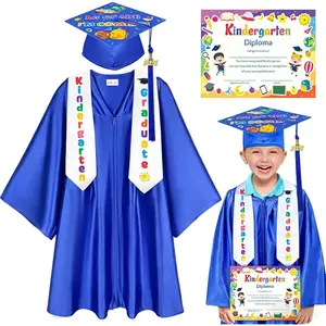2026 Kindergarten and Preschool Graduation Cap Gown Stole Set With Tassel for Kids Graduation Gifts