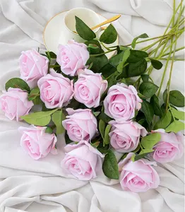 FAVOWREATH 12/24/48 pcs Artificial Rose Howers LongStem Fake Silk Roses for DIY Wedding Bouquet Table Centerpiece HomeDecor, Realistic Silk White Roses, Suitable for Valentine’s Day, Mother’s Day, Halloween, Christmas, Floral Arrangements & Home Decor