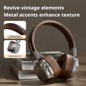New Retro Over-Ear Wireless Bluetooth Headphones, IPX4 Waterproof, Foldable & Retractable, Artistic Style for Sports & Outdoor Use