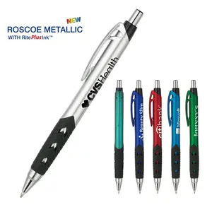 Custom Roscoe Metallic Pen w/RitePlus Ink Printed with Your Logo
