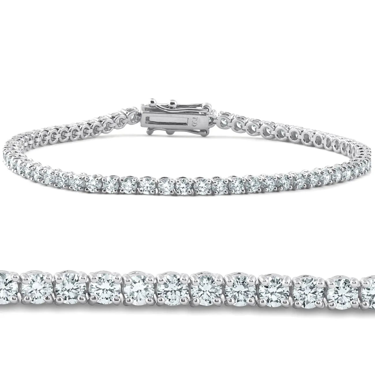 4Ct TW 14k White or Yellow Gold Round-Cut Diamond Tennis Bracelet 7" Women's 4Ct TW 14k White or Yellow Gold Round-Cut Diamond Tennis Bracelet 7" Women's