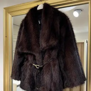 Belted Fur Coat - Stylish Faux Fur Outerwear with Adjustable Belt for Women's Fashion