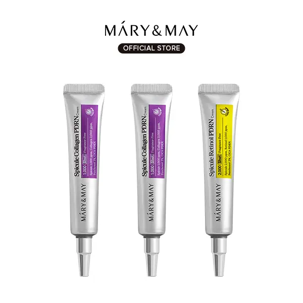 [Mary&May Official] NEW Spicule PDRN Cream DUO + Spicule PDRN Collagen Cream - Micro-Spicules, Collagen Firming & Retinol Wrinkle Care, Gentle Daily Use, for All Skin Types