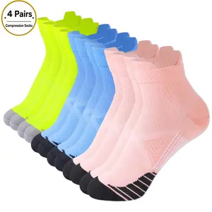 Ankle Compression Socks Women Men, 6 Pairs (15-20 mmHg) Low Cut Athletic Socks, Breathable Foot Support Socks for Running, Walking, Travel, Work & Daily Wear