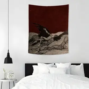 Fallen Angel Pattern Tapestry, Aesthetic Wall Hanging Decor, Vintage Room Decor, Polyester Tapestry for Bedroom Home Office Decor, Home Decor Accessories