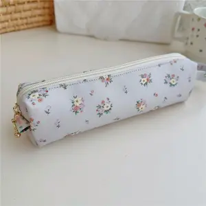 New Handmade Simple Floral Cotton Storage Bag, Stationery Bag, Pen Case, Pencil Bag, Small Fresh Design, Ideal for School and Office Supplies