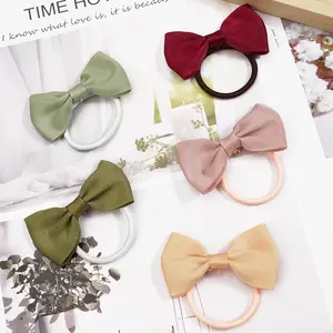 Toddler Hair Accessories – 40pcs 2.75" Elastics Rubber Ribbon Bands with Bows, Pastel Colors for Baby Girls & Kids