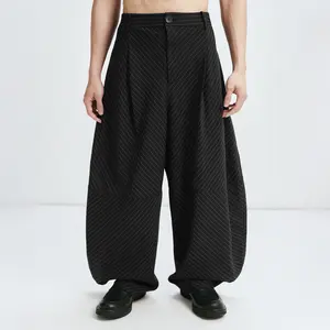 INCERUN Men's Japanese Streetwear Balloon Pants Urban Artsy Wide Leg Trousers