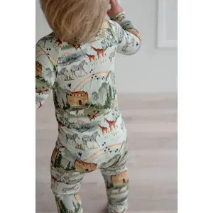 Noah's Ark Tiny Revival Baby Zipper Pajamas Sleepers–Hypoallergenic, Newborn to Toddler, Organic Bamboo Lyocell, Soft–Bible Clothing Ethical Craftsmanship