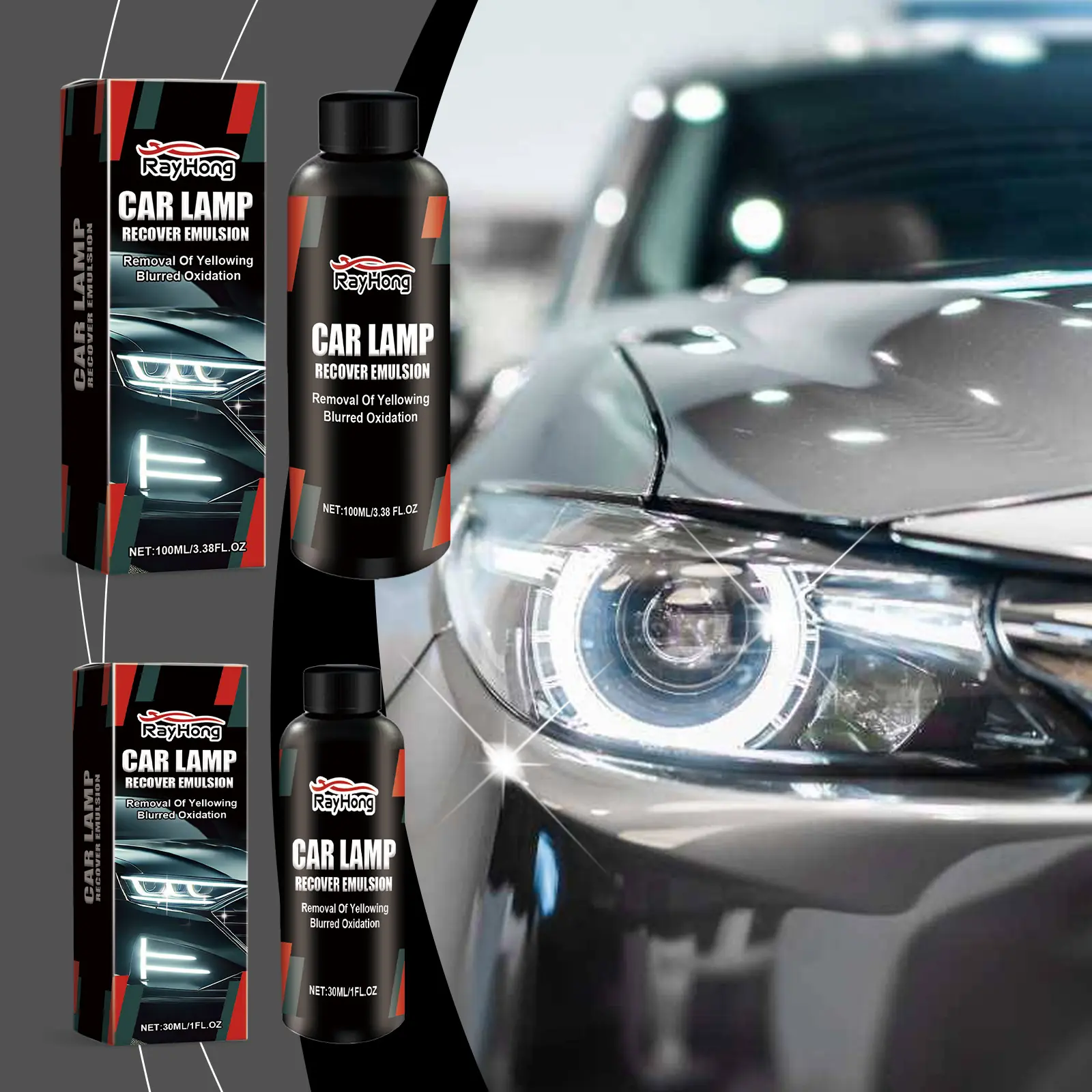 Car Headlight Repair and Polishing Paste (30ml) – Cleans, protects, renews, and repairs car lights, removes dirt and dust, and restores scratches and paint damage.
